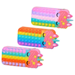 Пенал-косметичка Basir без наполнения, 18*8,5*3,5 см, серия "Единорог", Pop It, разноцветный