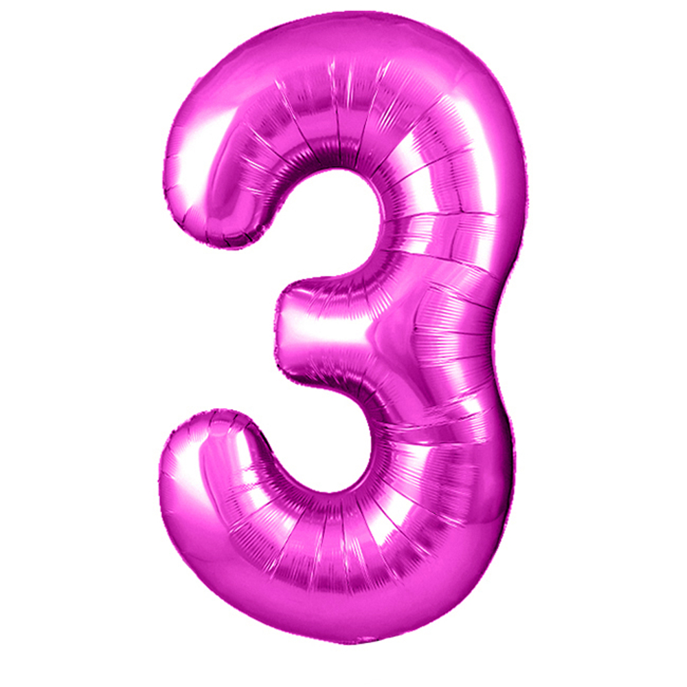 Цифра 3 розовый 40” г82