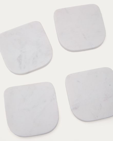Набор Zera из 4 белых мраморных подставок