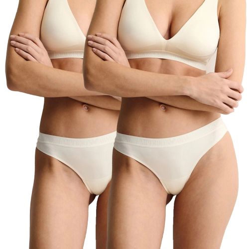 Женские трусы бразилиана набор из 2 штук (молочные) Emporio Armani EW000404_AF10891