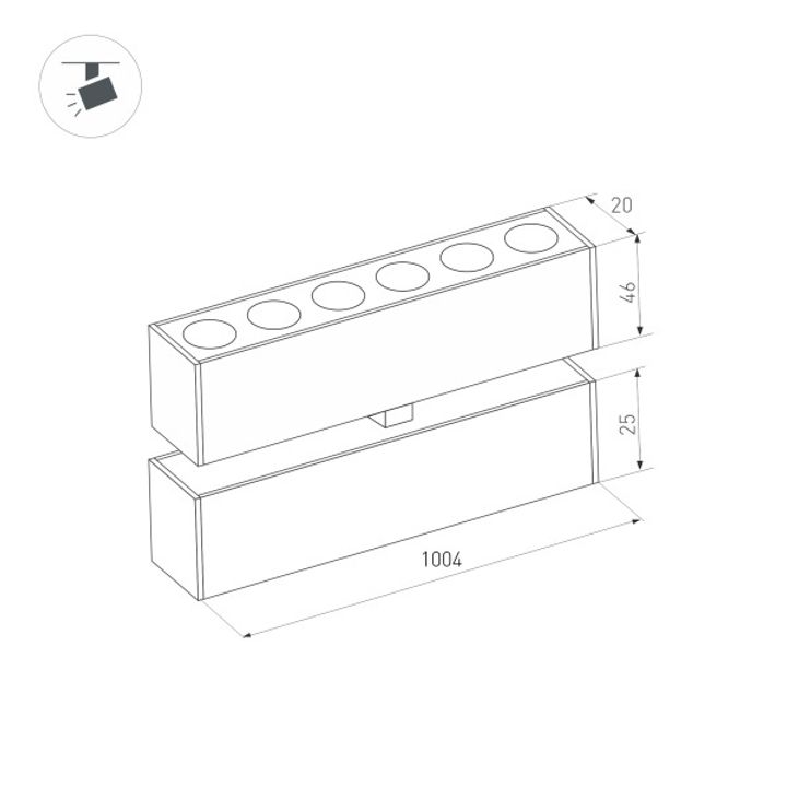 Трековый светодиодный светильник Arlight Mag-Dots-Fold-25-S1004-30W Warm3000 034232