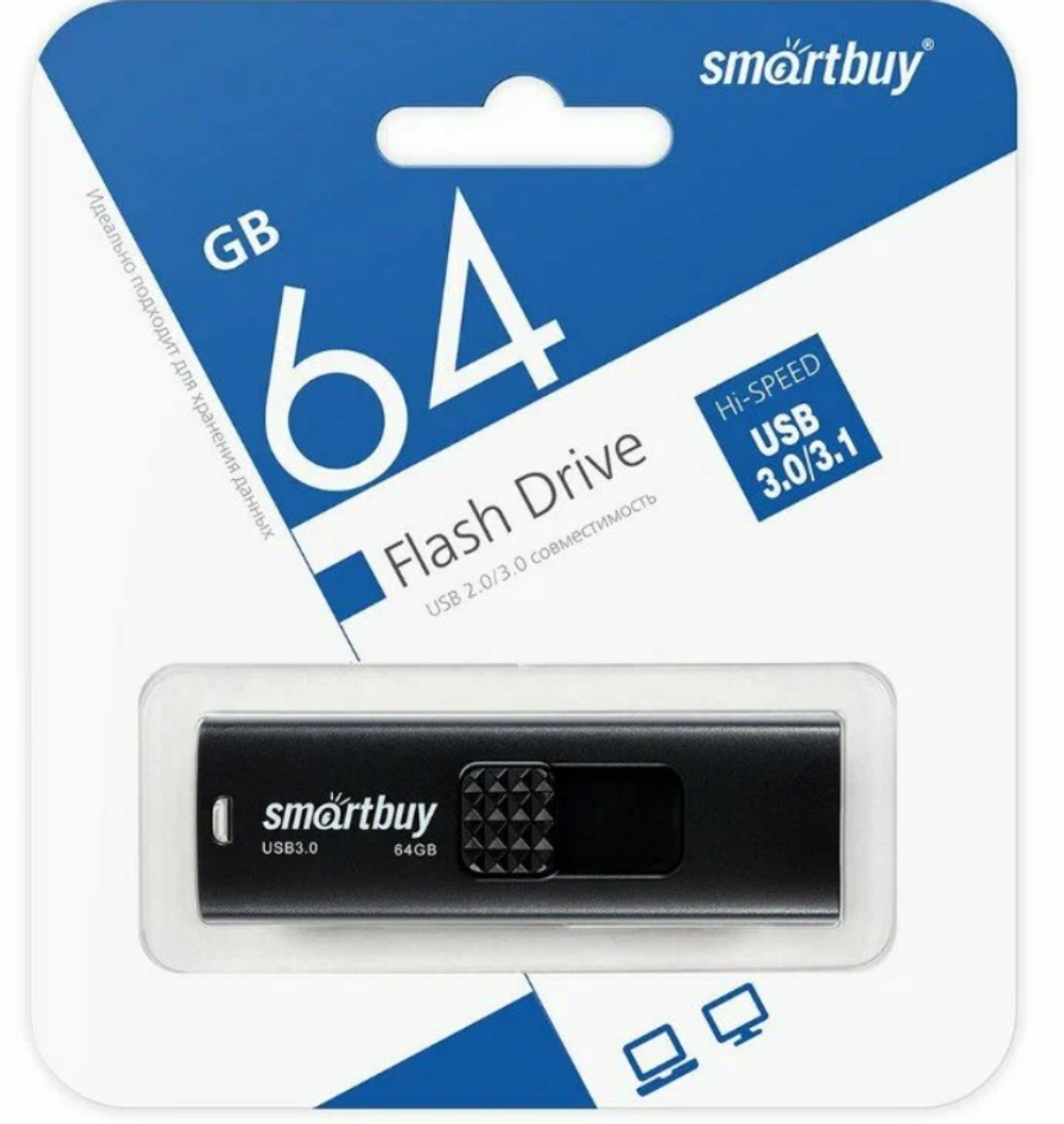 Флешка 64-GB SmartBuy Fashion USB-3.1 чёрный