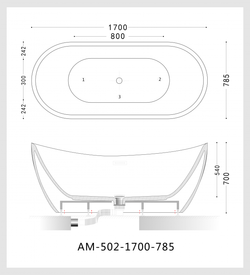 Акриловая ванна ARTMAX AM-502-1700-785