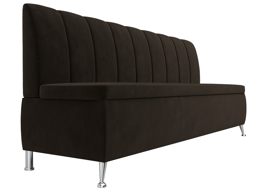 Диван кухонный прямой Кантри, Коричневый, Микровельвет, 100148