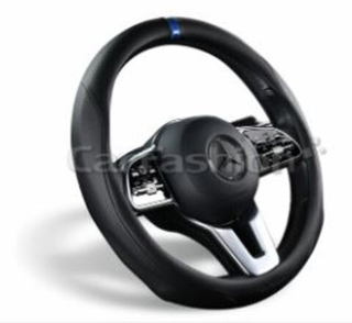 Оплетка на руль круглая CarFashion -М- «TORSION» 31625 - Кожа Композит - черный/черный/синий