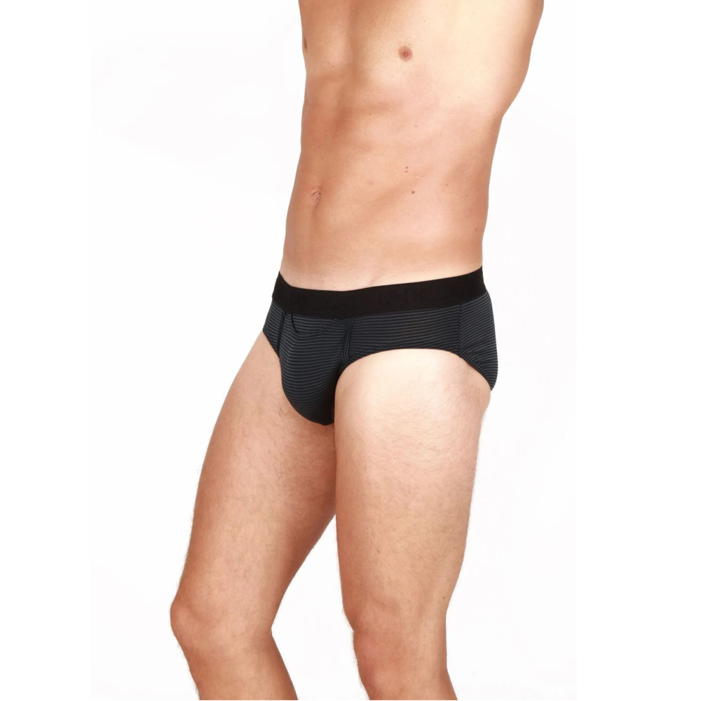 Мужские трусы брифы черные в полоску HOM SIMON Mini Briefs HO1 359852_400004