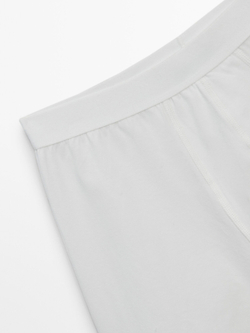 Massimo Dutti Однотонные трусы-боксеры из смесового хлопка, белый