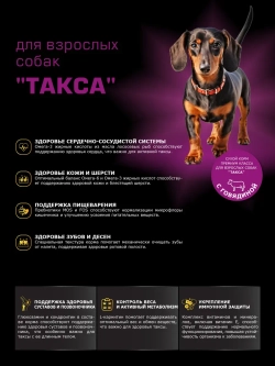 Корм сухой для собак породы Такса, говядина 800 гр