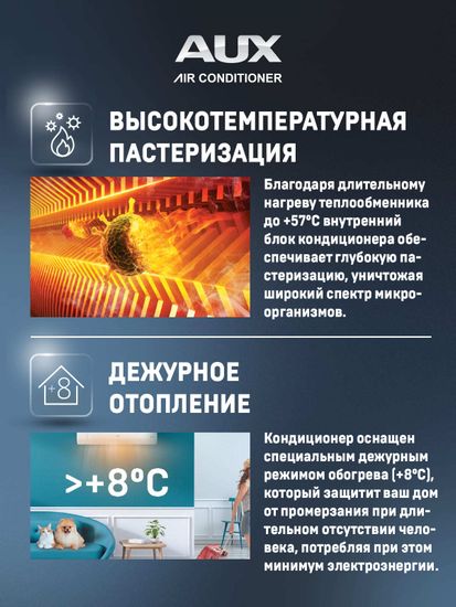 Настенная сплит-система AUX ASW-H09A4/CA-R2DI + AS-H09A4/CA-R2DI, белый