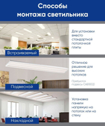 Светильник LED-панель ДВО-36w 1200х180х19 6500K 3400Лм IP40 призма AL2116 Feron 29682