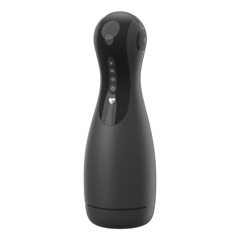 Черный вибромастурбатор с имитацией орального секса Amovibe Good Night Pro Squeezing, Sucking & Vibrating Masturbator