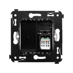 Компьютерная розетка RJ-45 в стену, кат.5e одинарная, "Avanti", "Черный квадрат"