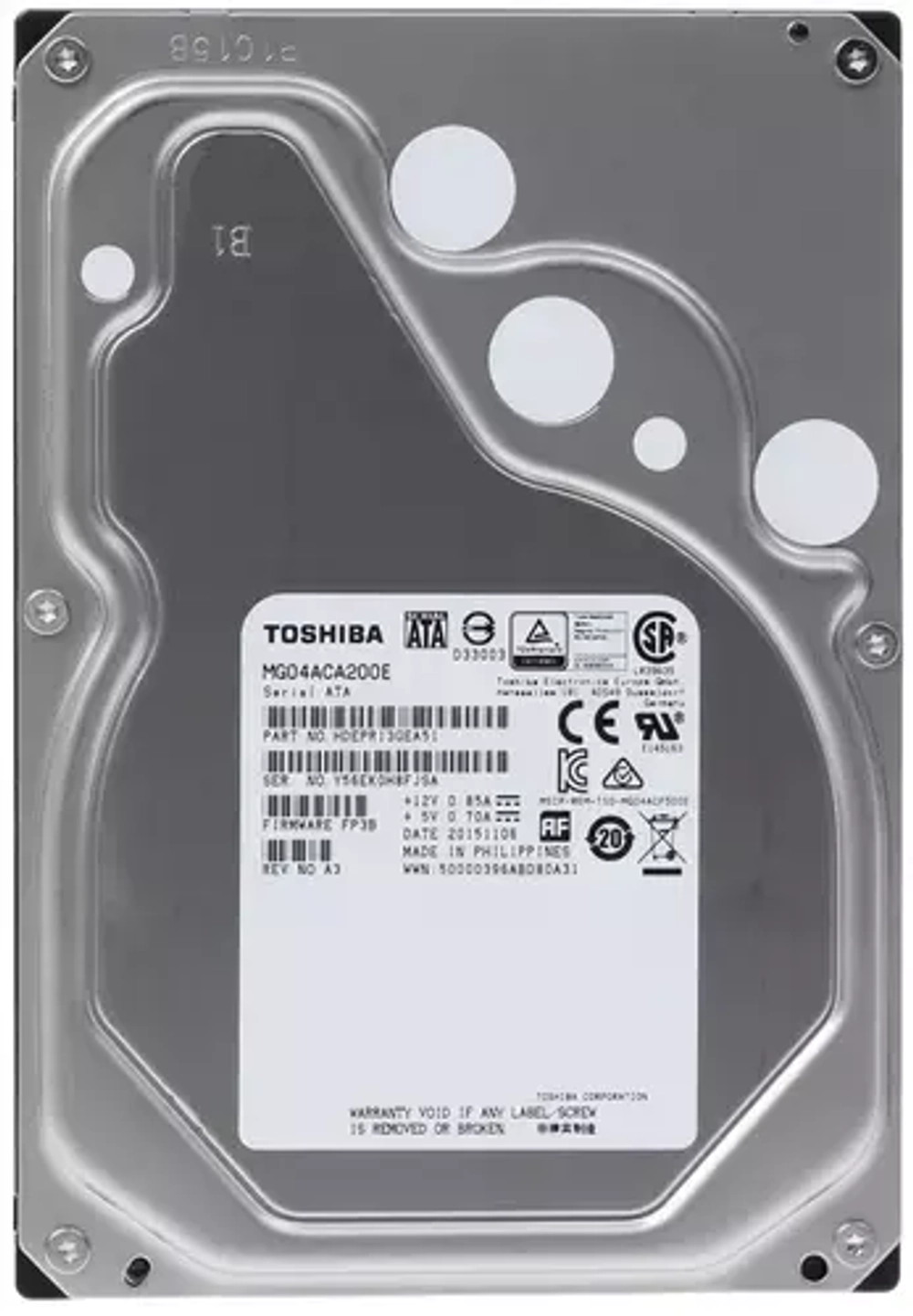 Корпоративный Жесткий Диск HDD  2Tb TOSHIBA Enterprise SATA 6Gb/s 7200rpm 128Mb 3.5" MG04ACA200E