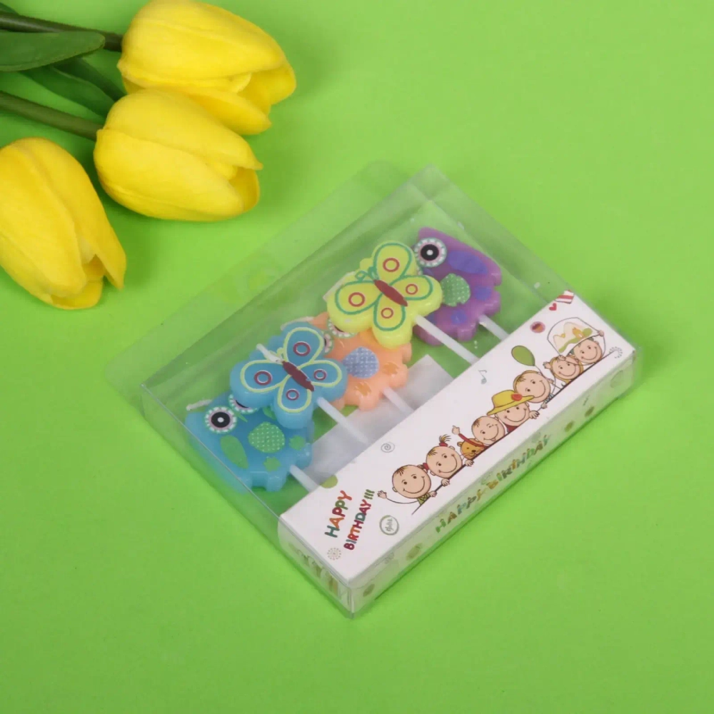 Свечи для торта «Бабочка» (набор 5 шт) 8 см