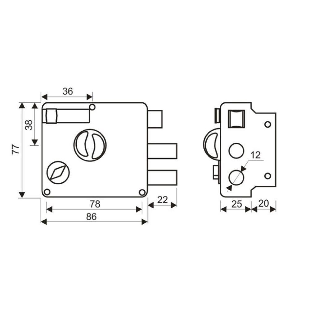Замок накладной дверной, Аллюр, 556BN6R