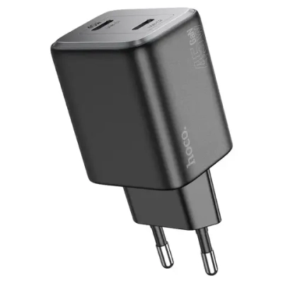 Сетевое зарядное устройство Hoco (N42) Elogiado 2xType-C/PD 45W charger (EU) (черный)