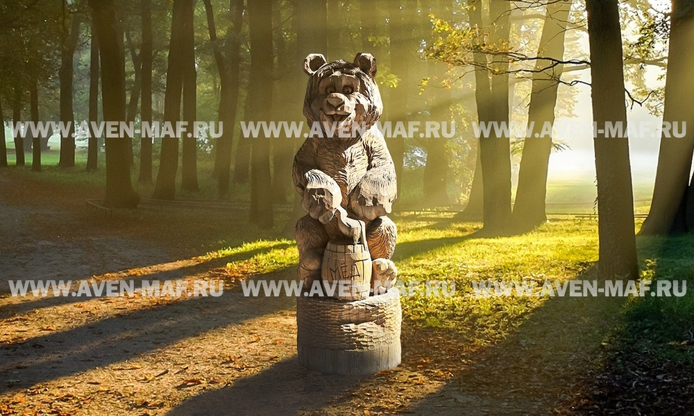 Деревянная фигура Медведь с медом