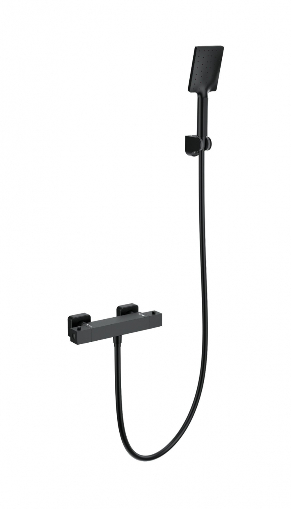Смеситель для душа с термостатом WONZON & WOGHAND, Черный матовый (WW-B2026-A-MB)