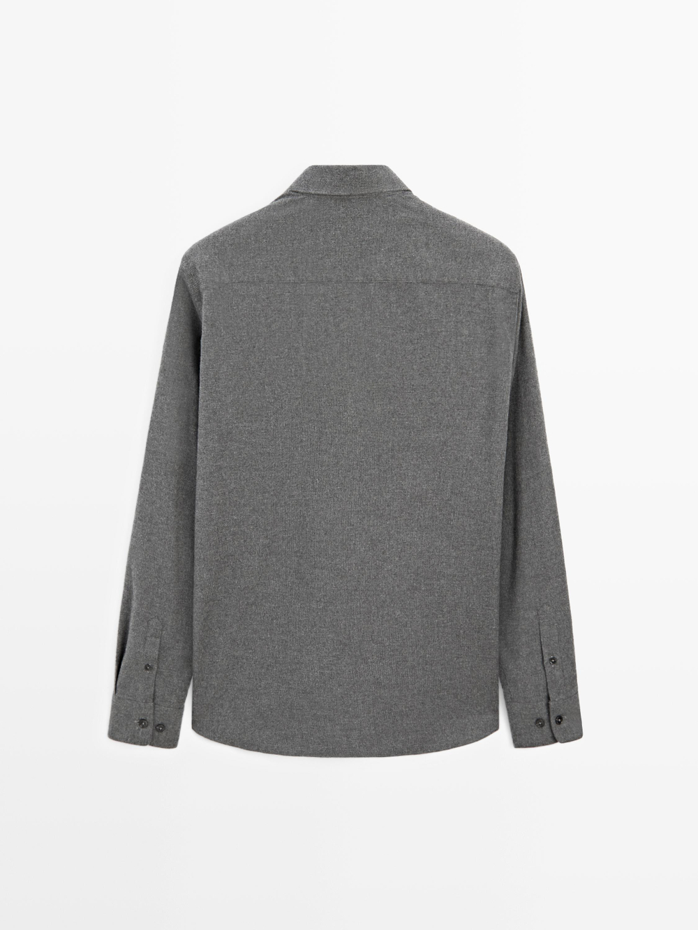 Massimo Dutti Меланжевая рубашка классического кроя с рельефным узором в клетку, маренго