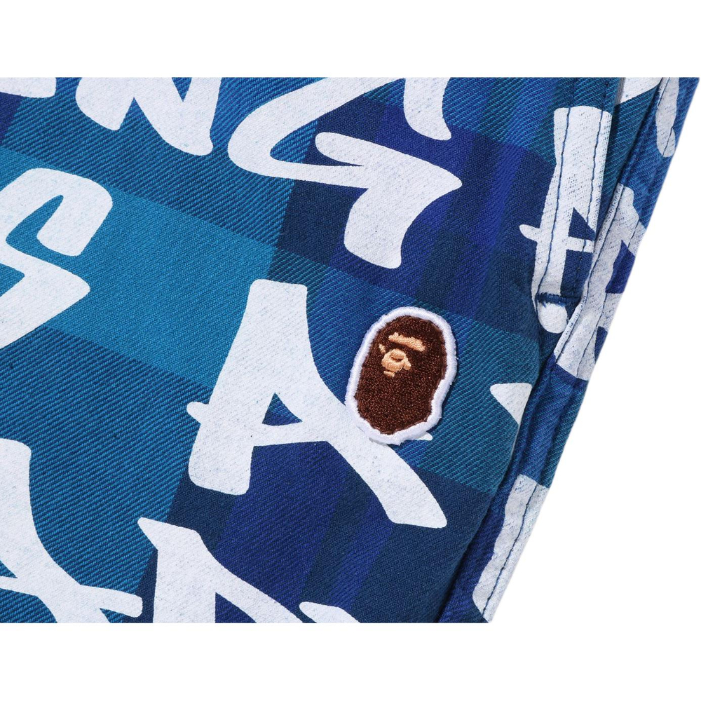 A Bathing Ape Graffiti Check One Point Relaxed Fit Брюки