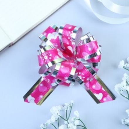 Бант-шар №3,2 "Воздушные сердца" цвет розовый