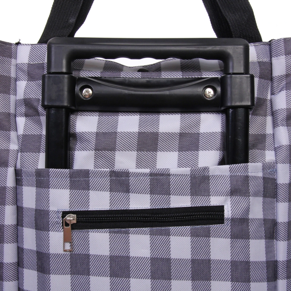 Тележка хозяйственная с сумкой (83*28*17см, колеса 5 см, грузоподъемность до 15 кг) клетка SYD-025