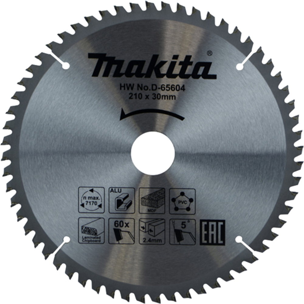 Пильный диск универсальный 210x30x2.4/1.6x60T Makita D-65604