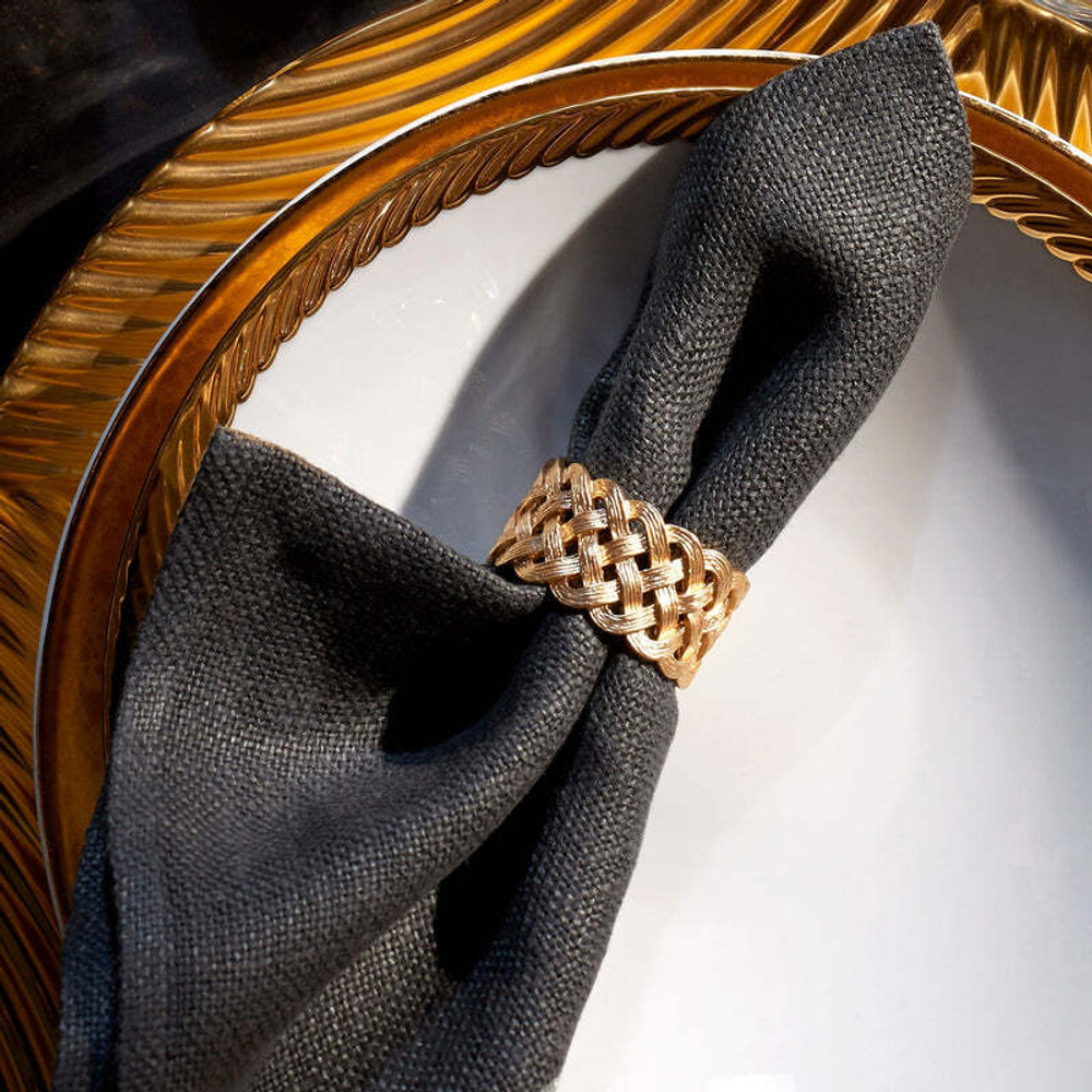 Набор колец для салфеток L'Objet Braid Gold (4 шт.)