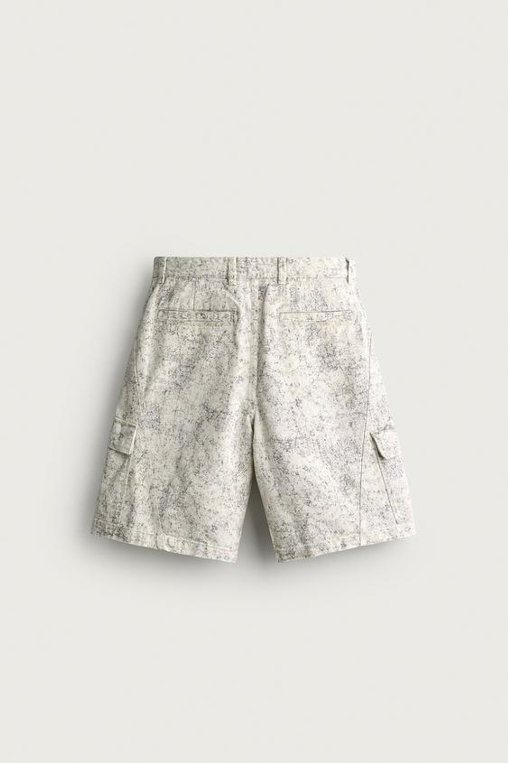 ZARA ШОРТЫ КАРГО RELAXED FIT СО ШВАМИ, С ПРИНТОМ