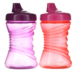 NUK, First Essentials, жесткий носик Fun Grips, для детей от 12 месяцев, розовый / фиолетовый, 2 шт. В упаковке, 300 мл (10 унций)