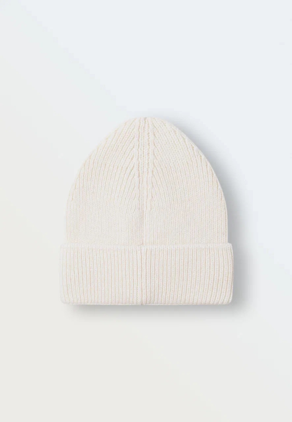 6092-02 Шапка вязаная с отворотом (экрю)