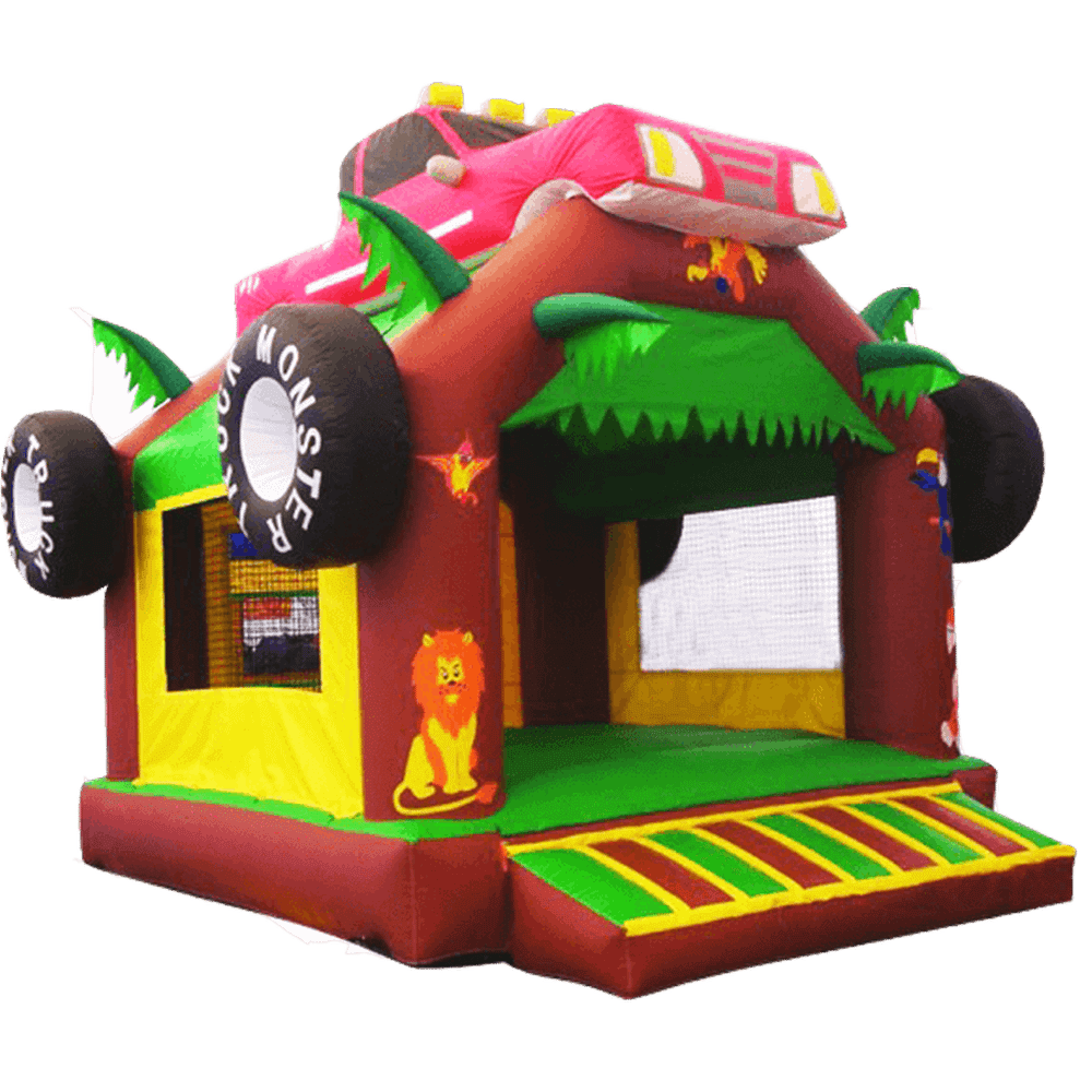 Детский надувной батут "Тачка Monster" с крышей