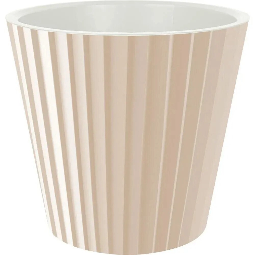 Горшок для цветов InGreen Sand D230мм, 5,8л c дренажной вставкой молочный шоколад