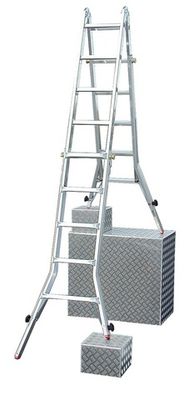 TELEVARIO Шарнирная телескопическая стремянка, 4х4 перекладины (122162)