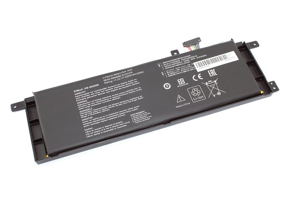Аккумуляторная батарея для ноутбука Asus X453 7.6V 30Wh 3950mAh OEM черная