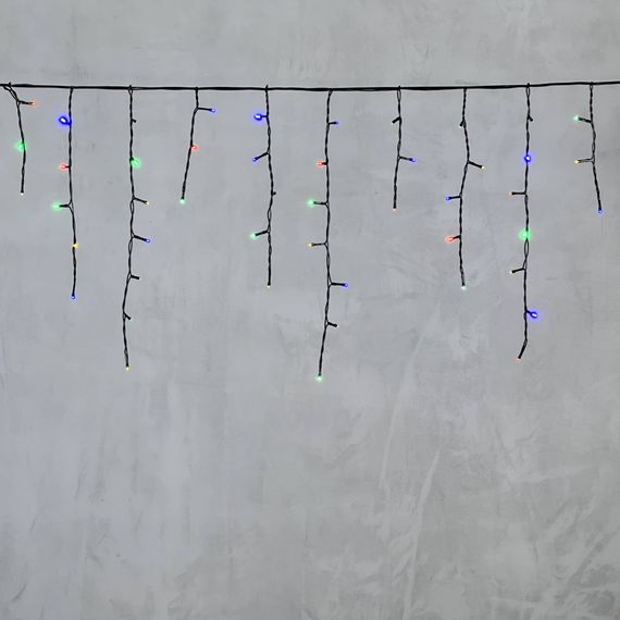 Светодиодная бахрома 4,9*0,5 м., 240 разноцветных LED ламп, черный провод ПВХ, Beauty Led (PIL240-11-2M)