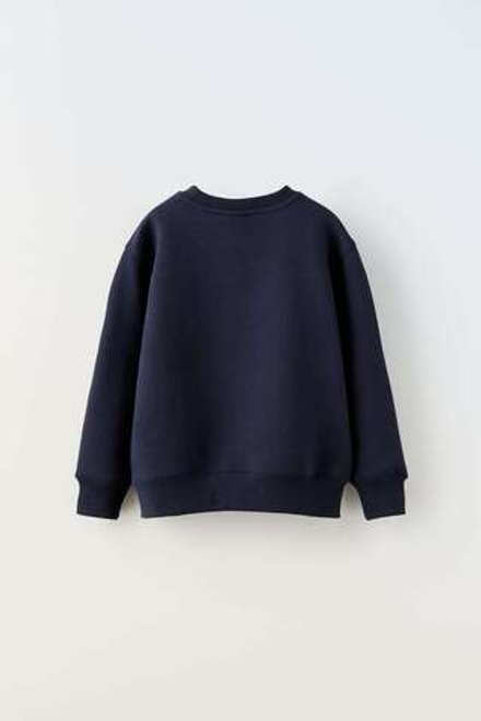 ZARA ОДНОТОННАЯ ТОЛСТОВКА, МОРСКОЙ СИНИЙ