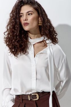 Блуза из шифона цвета айвори