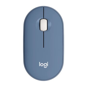 Мышь Logitech M350 Pebble, Silent, беспроводная Bluetooth LE & Logi Bolt USB, Blueberry