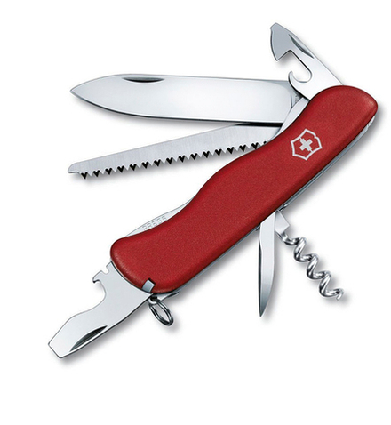 Нож Victorinox Forester, 111 мм, 12 функций, с фиксатором лезвия, красный