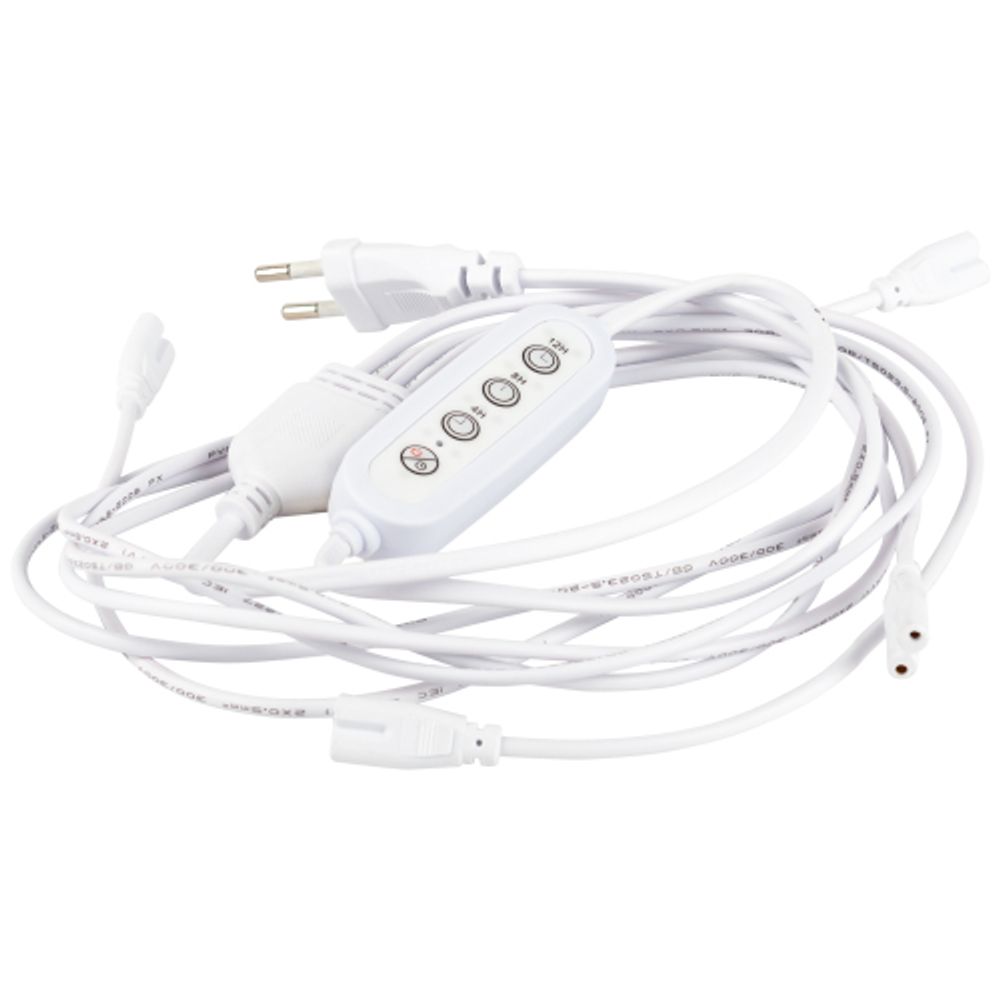 Разветвитель сетевой для линейных светильников ЭРА 4х IEC C7 2pin+timer на 4 точки с таймером 4, 8, 12H 2 м