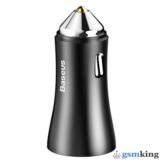 Baseus Golden Contactor Dual U Intelligent Car Charger 2.4A Black CCALL-DZ01