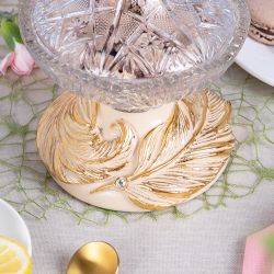 Сахарница стеклянная с крышкой Боа Айвори