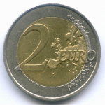 2 евро 2010 год. Франция. 70 лет речи Шарля де Голля. Биметалл XF