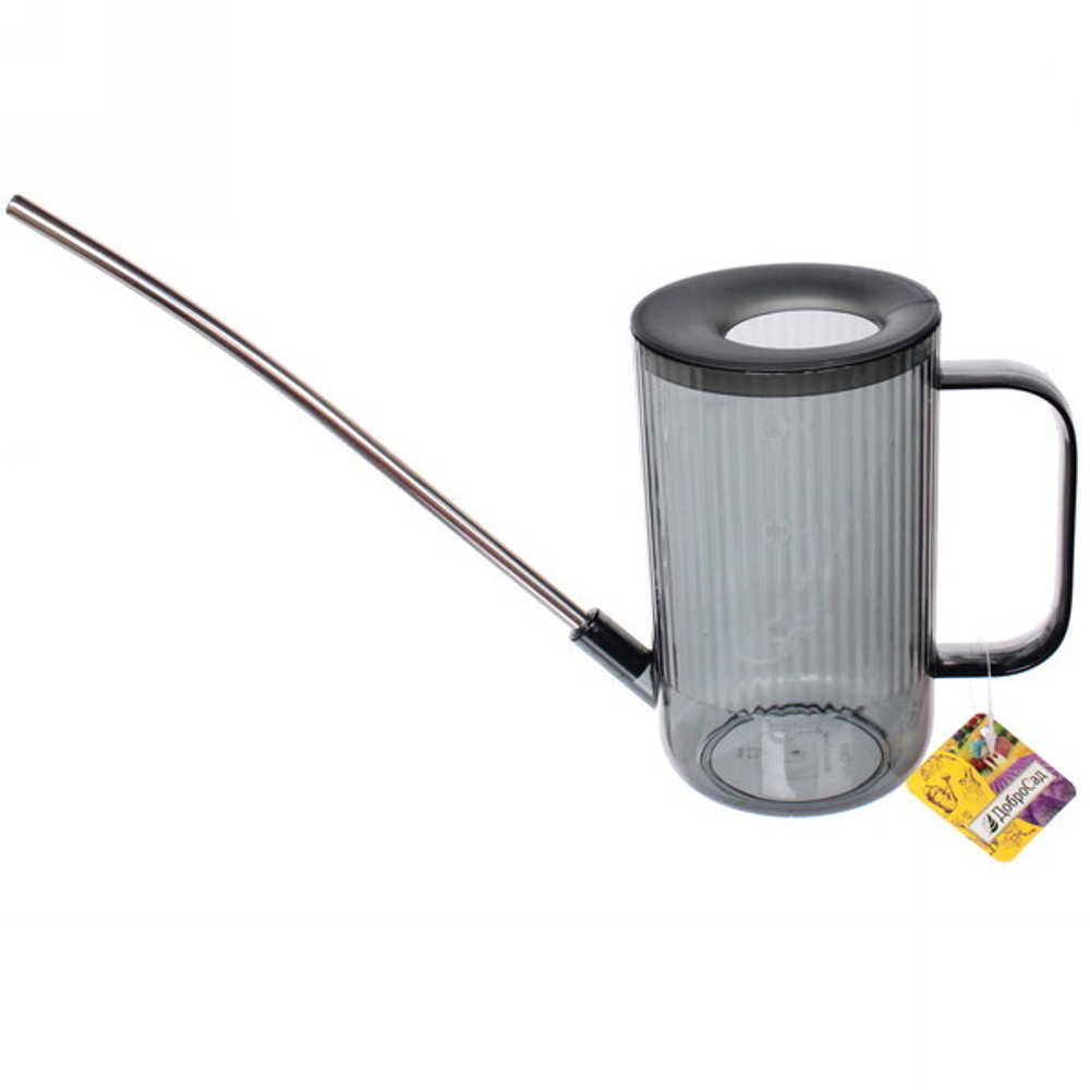 Лейка для растений 1л «Niagara Falls» с прикорневым поливом, графит ДоброСад