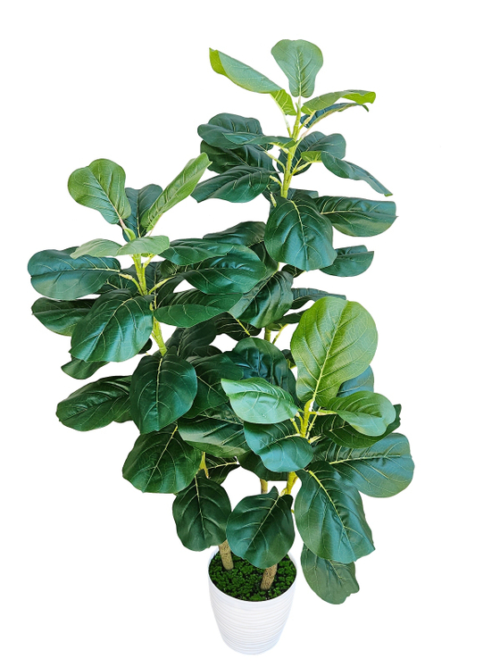 Искусственное растение Фикус Лирата зеленый 110см в кашпо