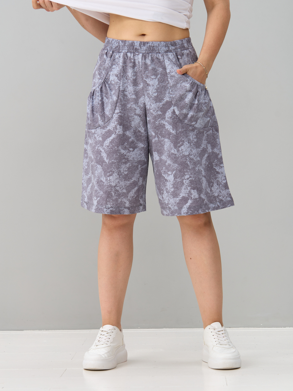 Юбка-шорты Ю-004/серый-варенка