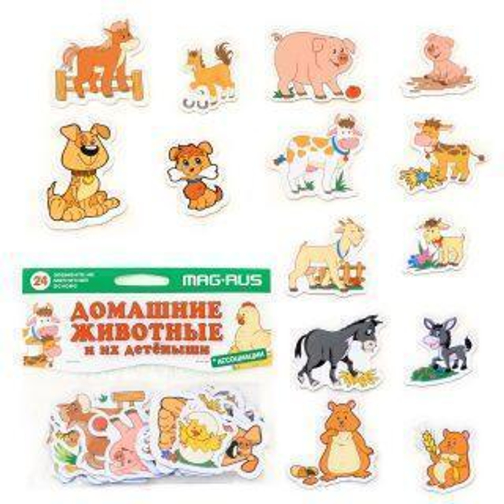 Игра магнитная Домашние животные и их детеныши, 24 эл-та