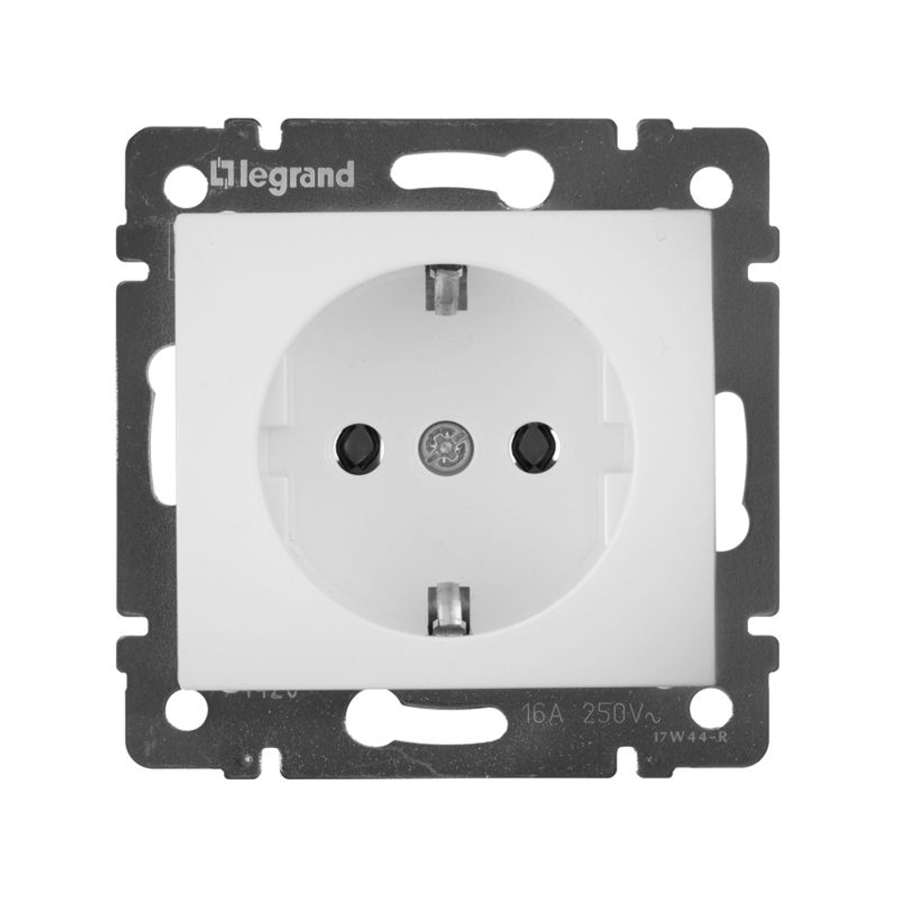 Розетка 1-м СП Valena 16А IP21 с заземл. на винтах механизм бел. IEK 774420
