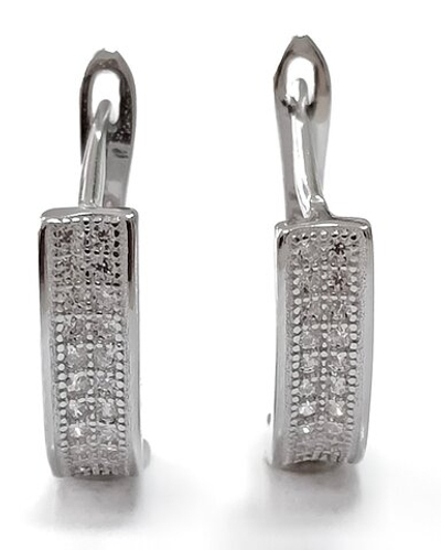 Серьги из серебра с фианитами